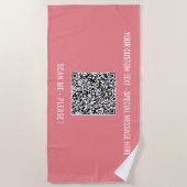 Uw QR Code Strandlaken Aangepaste Tekst en Kleuren (Voorkant)
