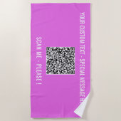 Uw QR Code Strandlaken Voorbeeld met aangepaste te (Voorkant)