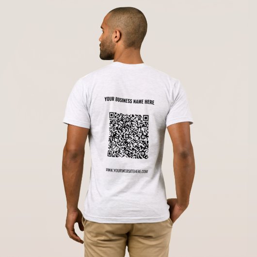 Uw QR Code T-Shirt Aangepaste tekst - Kies kleuren (Achterkant volledig)