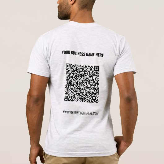 Uw QR Code T-Shirt Aangepaste tekst - Kies kleuren (Achterkant)