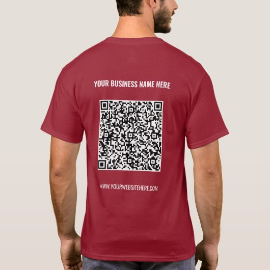 Uw QR-code T-shirt en aangepaste tekst personalise (Achterkant)