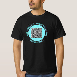 Uw QR Code T-shirt met aangepaste tekst en kleuren