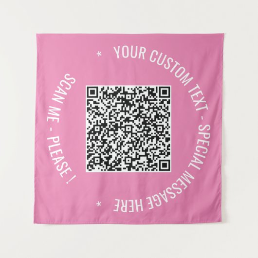 Uw QR Code Tapestry Voorbeeld met aangepaste tekst Wandkleed (Voorkant (horizontaal))