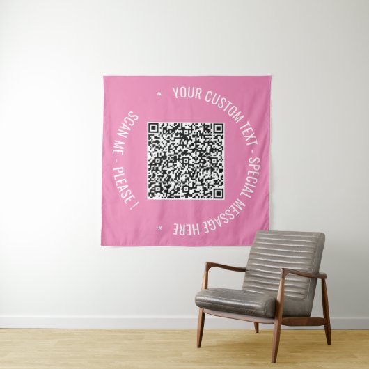 Uw QR Code Tapestry Voorbeeld met aangepaste tekst Wandkleed (In Situ (horizontaal))