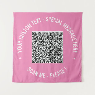 Uw QR Code Tapestry Voorbeeld met aangepaste tekst Wandkleed