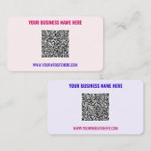 Uw QR Code Tekst Info Promotie Visitekaartje (Voorkant / Achterkant)