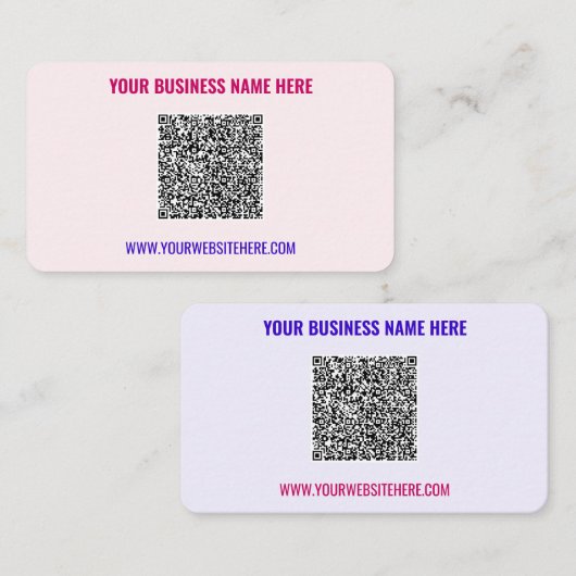 Uw QR Code Tekst Info Promotie Visitekaartje (Voorkant / Achterkant)