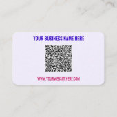 Uw QR Code Tekst Info Promotie Visitekaartje (Achterkant)