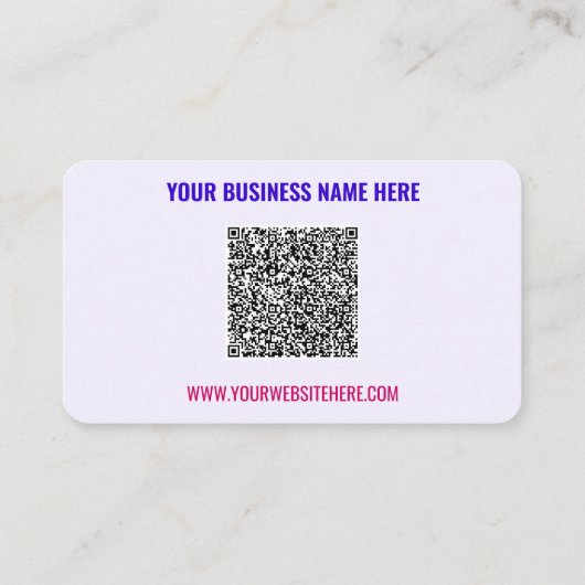 Uw QR Code Tekst Info Promotie Visitekaartje (Achterkant)