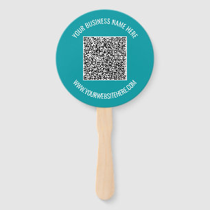 Uw QR-code Tekst Promotionele Hand Fan Sjabloon Handwaaier