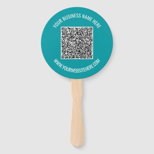 Uw QR-code Tekst Promotionele Hand Fan Sjabloon Handwaaier (Achterkant)
