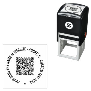 Uw QR-code Tekst Ronde Zelfinktstempel Sjabloon Zelfinktende Stempel