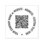 Uw QR-code Tekst Ronde Zelfinktstempel Sjabloon Zelfinktende Stempel (Design)