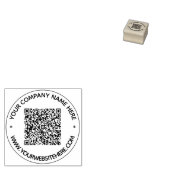 Uw QR-code tekstinfo ronde rubberen stempel voorbe (Gestempeld)