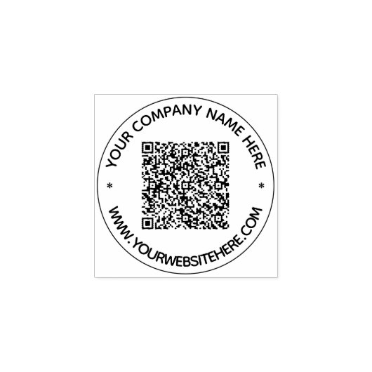 Uw QR-code tekstinfo ronde rubberen stempel voorbe (Afrduk)