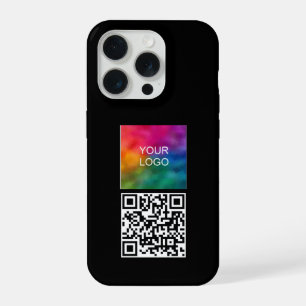 Uw QR Code Upload Logo Sjabloon Elegant Modern iPhone 15 Pro Case