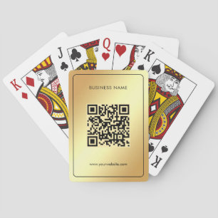 Uw QR-code upload Zakelijk logo Glam Goud Pokerkaarten