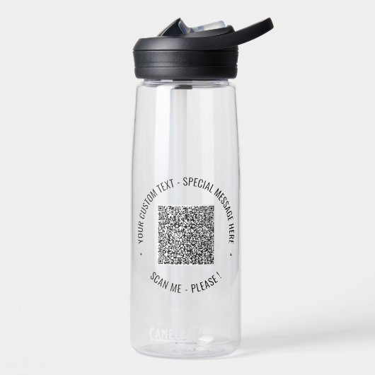 Uw QR-code waterfles voorbeeld personaliseer tekst (Links)