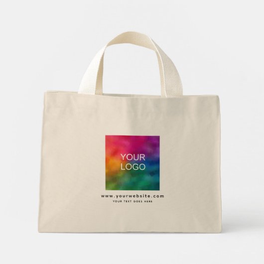 Uw QR code website adres upload Logo Sjabloon Mini Tote Bag (Achterkant)