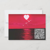 Uw QR-code Wens Birthday Kaart Zee Sunset Love (Achterkant)