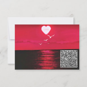 Uw QR-code Wens Birthday Kaart Zee Sunset Love