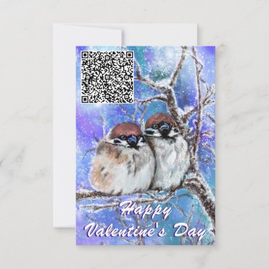 Uw QR-code wenst Bird Valentijnsdag Kaart (Voorkant)