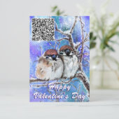 Uw QR-code wenst Bird Valentijnsdag Kaart (Staand voorkant)