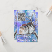 Uw QR-code wenst Bird Valentijnsdag Kaart (Voorkant / Achterkant in situ)