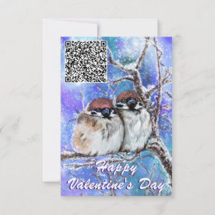 Uw QR-code wenst Bird Valentijnsdag Kaart
