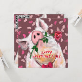 Uw QR-code wenst Valentijnsdag Kaart in liefdesfor (Voorkant / Achterkant in situ)