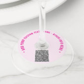Uw QR-code wijnglaslabels voorbeeld aangepaste tek Wijnglaslabel (Dichtbij)