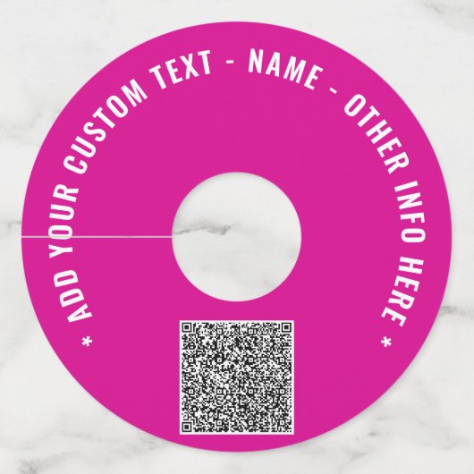 Uw QR-code wijnglaslabels voorbeeld aangepaste tek Wijnglaslabel (Achterkant)