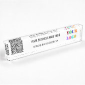 Uw QR-code Zakelijk Logo Aangepaste Tekst Promotio Naambordje
