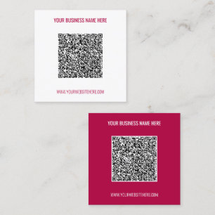 Uw QR-code Zakelijke Kaart Aangepaste Tekst en Kle Vierkante Visitekaartje