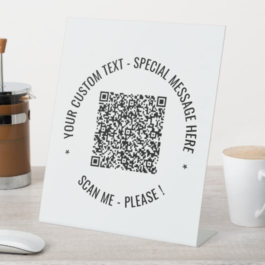 Uw QR-codeaftasten Douanetekst Pedestal teken Reclamebord Met Voetstuk (Insitu)
