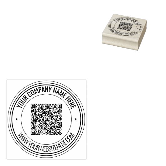 Uw QR-codeaftasten Douanetekst Ronde Rubberzegel Rubberstempel (Gestempeld)