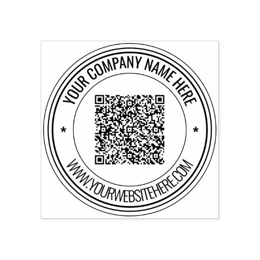 Uw QR-codeaftasten Douanetekst Ronde Rubberzegel Rubberstempel (Afrduk)