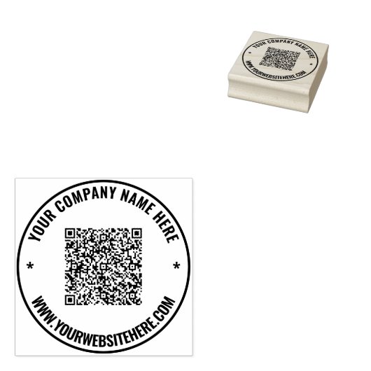 Uw QR-codeaftasten Douanetekst Ronde Rubberzegel Rubberstempel (Gestempeld)