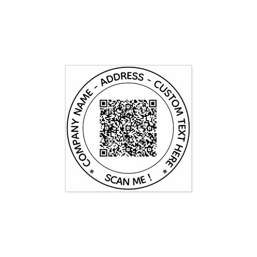 Uw QR-codeaftasten Douanetekst Ronde Rubberzegel Rubberstempel (Afrduk)