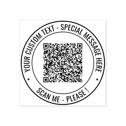 Uw QR-codeaftasten Douanetekst Ronde Rubberzegel Rubberstempel (Afrduk)