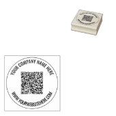 Uw QR-codeaftasten Douanetekst Ronde Rubberzegel Rubberstempel (Gestempeld)