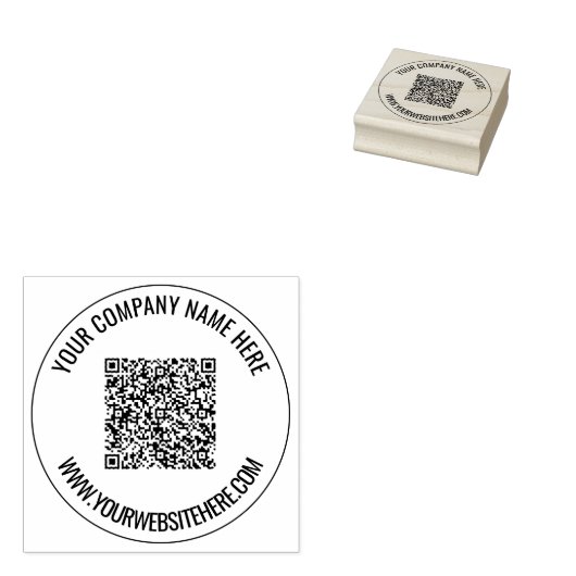 Uw QR-codeaftasten Douanetekst Ronde Rubberzegel Rubberstempel (Gestempeld)