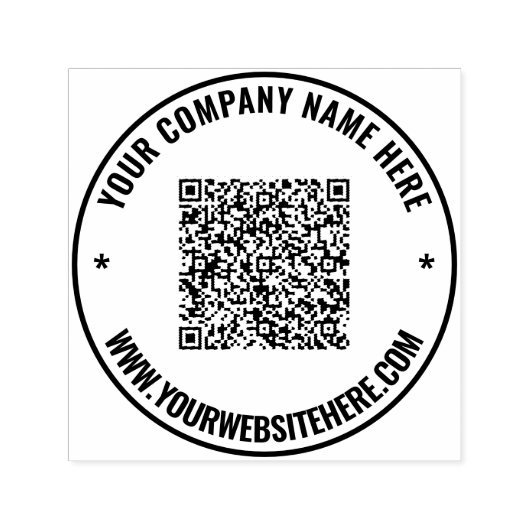 Uw QR-codeaftasten Douanetekst Zelfinking Stempel (Design)