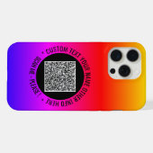Uw QR-codeaftasten en Douanetekst iPhone Geval Hoesje (Achterkant horizontaal)
