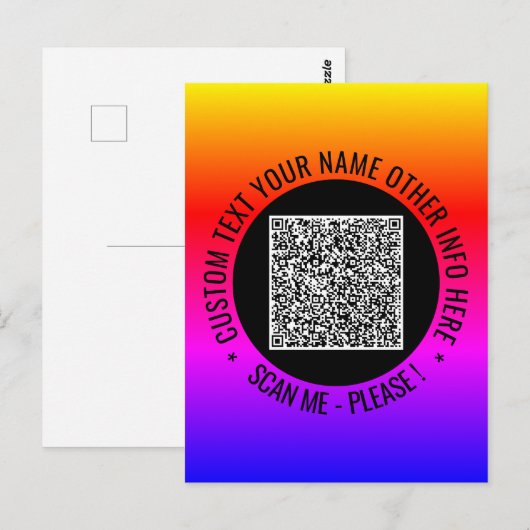 Uw QR-codeaftasten en Douanetekst Kaart (Voorkant / Achterkant)