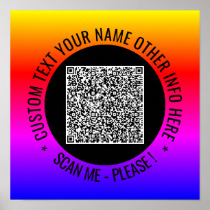 Uw QR-codeaftasten en Douanetekst Poster