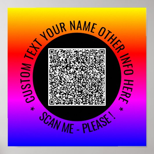 Uw QR-codeaftasten en Douanetekst Poster (Voorkant)