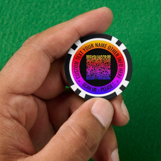 Uw QR-codeaftasten en douanetekst uw pookspaanders Poker Chips (Hand)