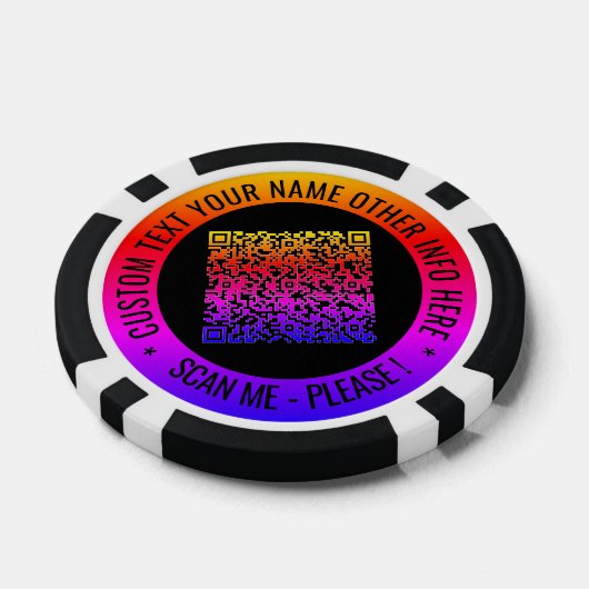 Uw QR-codeaftasten en douanetekst uw pookspaanders Poker Chips (Enkel)