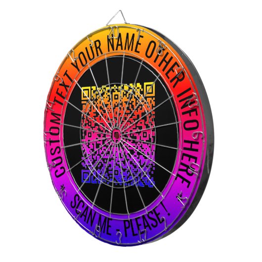 Uw QR-codeaftasten en Douanetekstkarton Dartbord (Voorkant Rechts)